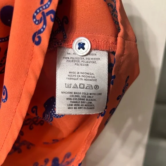 Maeve Size 6 Top Sleeveless Coral and Navy Top Octopus Pattern Anthropologie - Picture 5 of 8